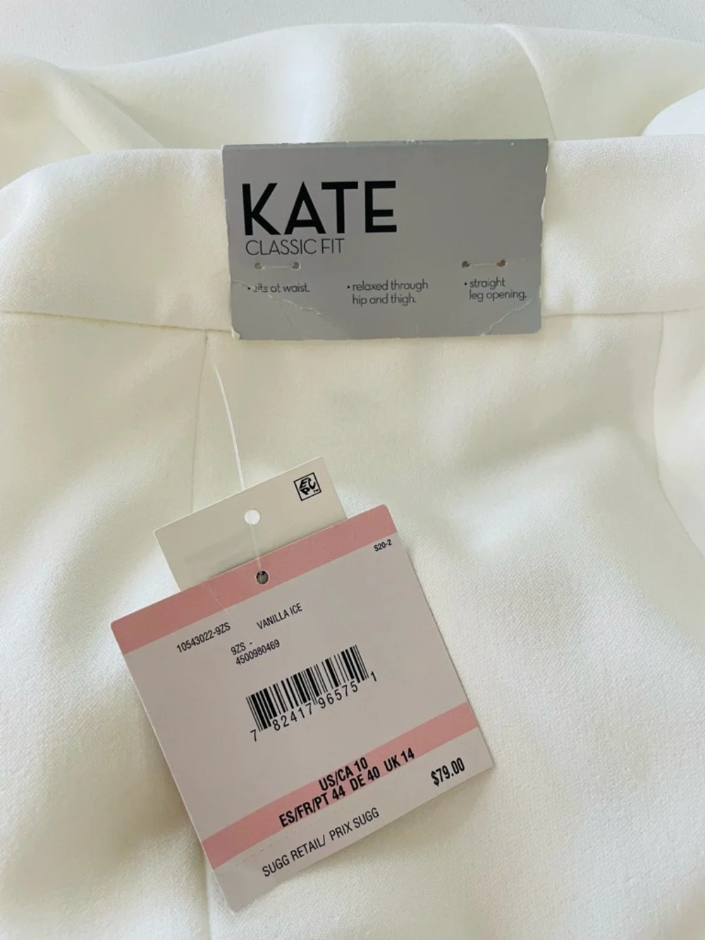 NWT Kasper Kate Classic Fit White Dress Pants Women’s Size 12 - Picture 5 of 6